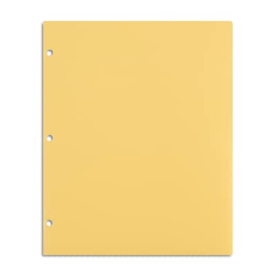 Staples 3-Hole Punched 2-Pocket Plastic Portfolio Folder, Yellow (ST52805-CC)