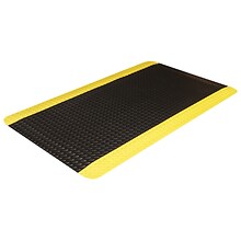 Crown Mats Workers-Delight Deck Plate Supreme Anti-Fatigue Mat, 36 x 144, Black/Yellow (WD 1232YB)