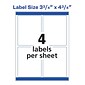 Avery Print-to-the-Edge Laser Shipping Labels, 3-3/4" x 4-3/4", White, 4 Labels/Sheet, 25 Sheets/Pack   (6878)