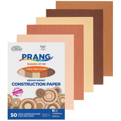 Prang Shades of Me  9 x 12 Construction Paper, Assorted Colors, 50 Sheets/Pack (P9509-0001)