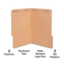 Staples® Reinforced Classification Folder, 2 Expansion, Legal Size, Kraft Brown, 50/Box (ST831073/8