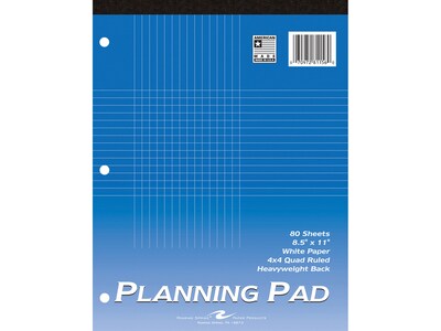 Roaring Spring Paper Products Planning Pad, 8.5 x 11, Graph-Ruled, Blue, 80 Sheets/Pad, 24 Pads/Ca