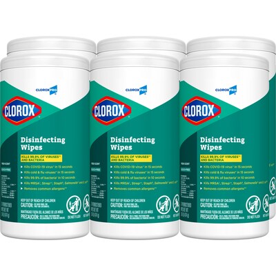 CloroxPro Disinfecting Wipes, Fresh Scent, 75 Wipes/Container, 6/Carton (CLO15949CT)