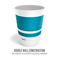 Perk™ Insulated Double Wall Paper Hot Cup, 12 oz., White/Blue, 40/Pack (PK59483)