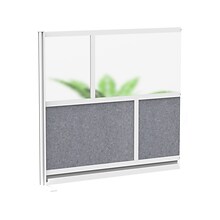 Luxor Modular Room Divider Add-On Wall, 48H x 53W, Gray PET/Frosted Acrylic (MW-5348-XFCG)