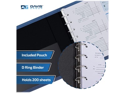 Davis Group 3-Up 1" 7-Ring Special Application Binder, D-Ring, Navy Blue (3UPAM-72)