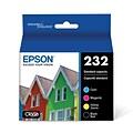 Epson 232 Cyan/Magenta/Yellow/Black Standard Yield Ink Cartridges, 4/Pack (T232120-BCS)