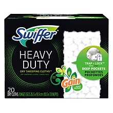 Swiffer Sweeper Heavy-Duty Dry Cloth Refill, Gain Scent, White, 20/Pack (94136)