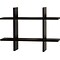 V-Light 6-Shelf Wood Mounted Cross-Style Decorative Unit, 22, Black (VW161014B)