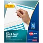 Avery Index Maker Paper Dividers with Print & Apply Label Sheets, 5 Tabs, White, 50 Sets/Pack (11556)