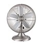 Good Housekeeping Oscillating Desk Fan, 3-Speed, Brushed Nickle (92605)