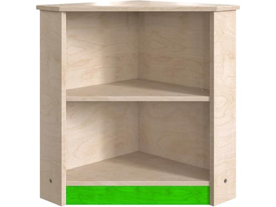 Flash Furniture Bright Beginnings Kids 2-Tier Corner Kitchen Cabinet, Brown/Green (MK-ME03553-GG)
