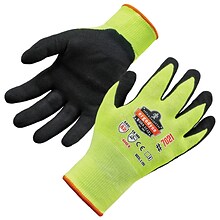 Ergodyne ProFlex 7021 Hi-Vis Nitrile Coated Cut-Resistant Gloves, ANSI A2, Wet Grip, Lime, XL, 1 Pai