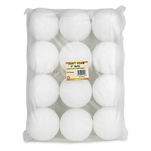 Hygloss Foam Balls and Eggs, White, 12/Pack (HYG51104)
