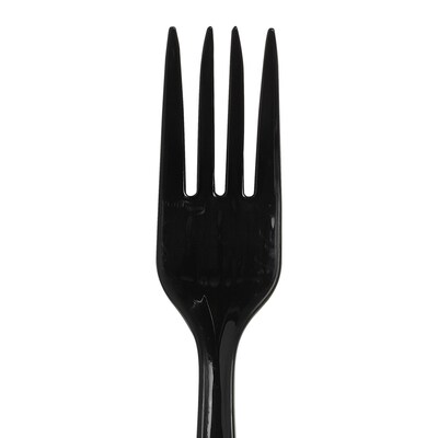 Dixie Individually Wrapped Plastic Fork, Heavy-Weight, Black, 1000/Carton (PTH53C)
