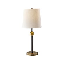 Adesso Francis Incandescent Table Lamp, Antique Brass/White (1574-01)
