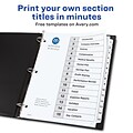 Avery Ready Index Table of Contents Paper Dividers, 1-15 Tabs, White (11142)