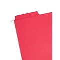 Smead FasTab Hanging File Folders, 1/3-Cut Tab, Letter Size, Red, 20/Box (64096)