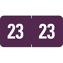 Smead ETS 2023 Color-Coded Year Label, 0.5H x 1W, White on Purple, 25 Labels/Sheet, 10 Sheets/Pack