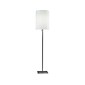 Adesso Liam 60.5" Brushed Steel Floor Lamp with White Cylinder Shade (1547-22)