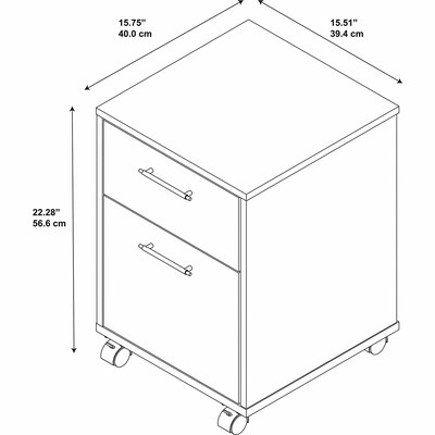 Bush Furniture Key West 2-Drawer Mobile Vertical File Cabinet, Letter Size, Lockable, Bing Cherry (KWF116BC-03)