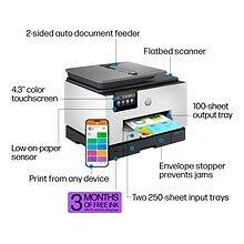 HP OfficeJet Pro 9135e Wireless All-in-One Color Inkjet Printer Scanner Copier, Best for Home Office