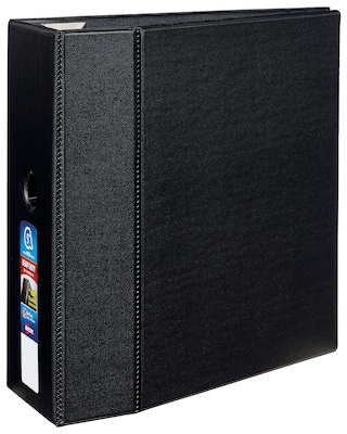 Avery Heavy Duty 5 3-Ring Non-View Binders with Thumb Notch, One Touch EZD Ring, Black (79-986)