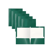 Better Office Glossy 2-Pocket Folder, Dark Green, 25/Pack (80178-25PK)