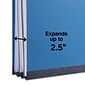 Quill Brand® 2/5-Cut Pressboard Classification Folders with Pockets, 2 Partitions, 6-Fasteners, Letter, Blue, 15/Box (736026)