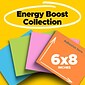 Post-it Super Sticky Notes, 8" x 6", Energy Boost Collection, 45 Sheet/Pad, 4 Pads/Pack (6845SSP)