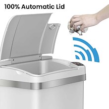 iTouchless Automatic Touchless Sensor Trash Can with Odor Filter and Fragrance – 4 Gallon - White