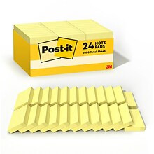 Post-it Sticky Notes Value Pack, 1-3/8 x 1-7/8 in., 24 Pads, 90 Sheets/Pad, The Original Post-it Not