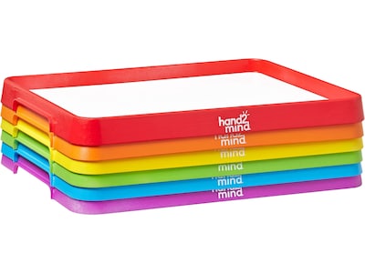 hand2mind Magnetic Activity Tray Dry-Erase Whiteboards, 9.5 x 13, 6/Set (96157)