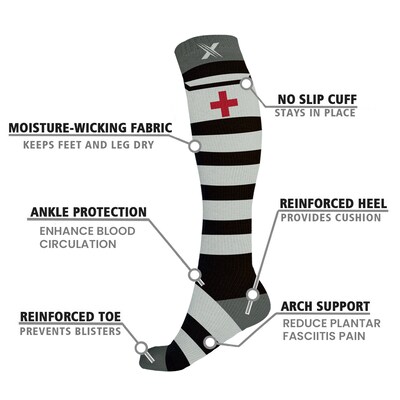 Extreme Fit Knee High Compression Socks, Small/Medium, 3 Pairs/Pack (EF-3BAYCS-M)