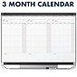 Quartet Prestige Total Erase Calendar Whiteboard, Graphite Frame, 3' x 2' (CMP32P2)