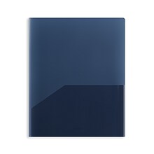 Staples 2 Pocket Plastic Presentation Folder, Letter Size, Navy (ST26384-CC)