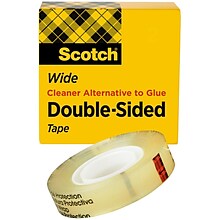 Scotch® Double Sided Tape, Wide Width, 1 x 36 yds., 1/Roll (66511296)