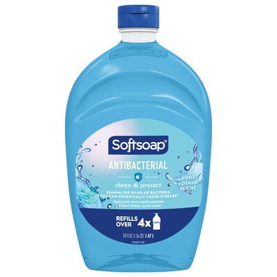 Softsoap Antibacterial Liquid Hand Soap Refill for Dispenser, Cool Splash Scent, 6/Carton (61031016C