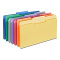 Quill Brand® File Folders, Assorted Tabs, 1/3-Cut, Legal, Assorted Colors, 100/Box (741013AD)