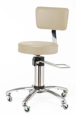 Brandt Hydraulic Surgeon Stool with Backrest, Taupe (15512Taupe)