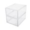 Martha Stewart Brody Plastic Stackable Office Desktop Organizer with Drawer, Clear, 2/Set (BEPB45122