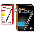 BIC Glide Bold Retractable Ballpoint Pen, Bold Point, Black Ink, 36/Pack (VLGB361BLK)