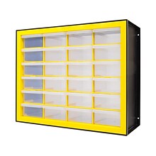 Iris 24-Drawer Desktop Storage Cabinet, Black/Yellow (500174)