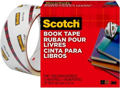 Scotch® Book Transparent Tape, 1 1/2 x 15 yds. (845-150)