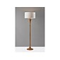 Adesso Rebecca 60" Natural Rubberwood Floor Lamp with White Drum Shade (1601-12)
