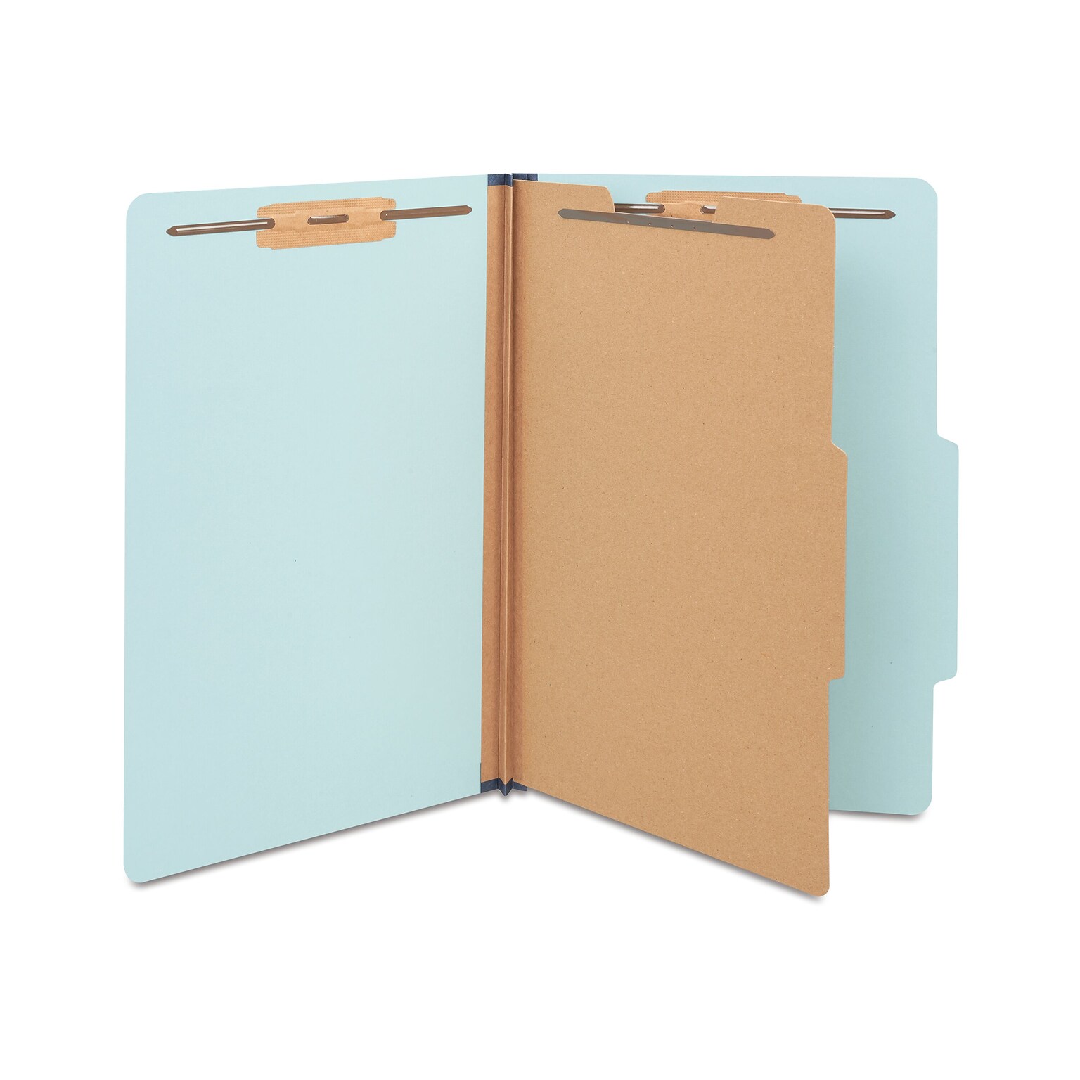 Staples 60% Recycled Pressboard Classification Folder, 1-Divider, 1.75 Expansion, Legal Size, Light Blue, 20/Box