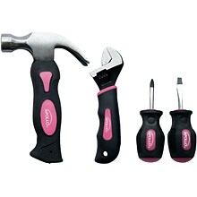 Apollo Tools Stubby Tool Set, 4-Piece, Pink/Black (DT0240P)