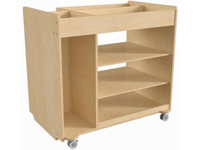 Flash Furniture Bright Beginnings Mobile 8-Section Storage Cart, 31.5"H x 33"W x 23"D, Natural Birch Plywood (MK-ME14504-GG)