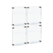 Azar Floating Frame with Standoff Caps, 11 x 17, Clear/Silver Acrylic, 4/Pack (105508-SLV-4PK)