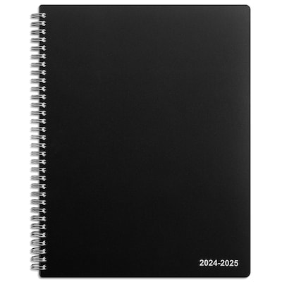2024-2025 Staples 8 x 11 Academic Weekly & Monthly Appointment Book, Plastic Cover, Black (ST25499